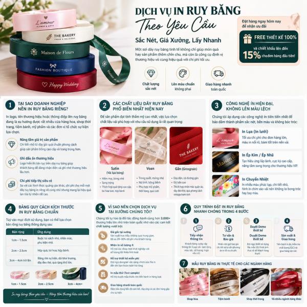Dịch Vụ In Ruy Băng Theo Yêu Cầu, Giá Xưởng - Giá Rẻ, Lấy Nhanh